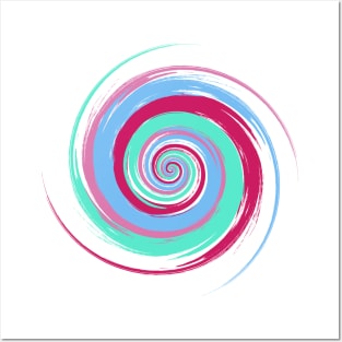 Colorful swirl - blue and pink color Posters and Art